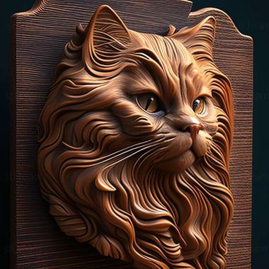 3D model Isle of Man Longhair cat (STL)